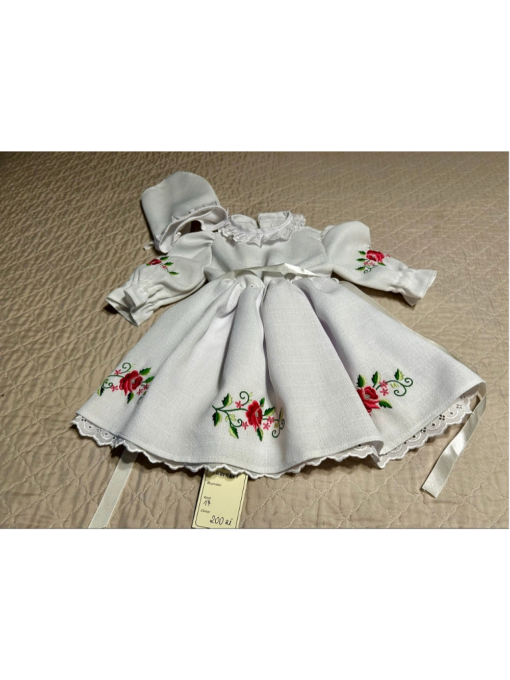 Baby Gorsecik White Embroidered Formal Christening Dress 6-12 Months